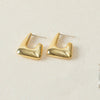 2021 New Classic Copper Alloy Smooth Metal Hoop Earrings For Woman Fashion Korean Jewelry Temperament  Daily Wear earrings