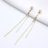 2020 New Gold Color Long Crystal Tassel Dangle Earrings for Women Wedding Drop Earring Fashion Jewelry Gifts